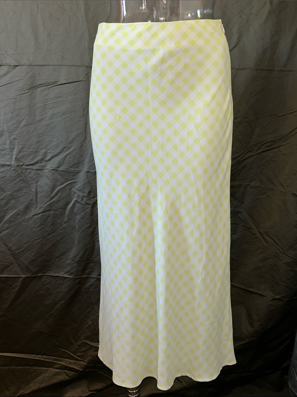 Light Green Gingham Maxi Skirt - Women's Skirt